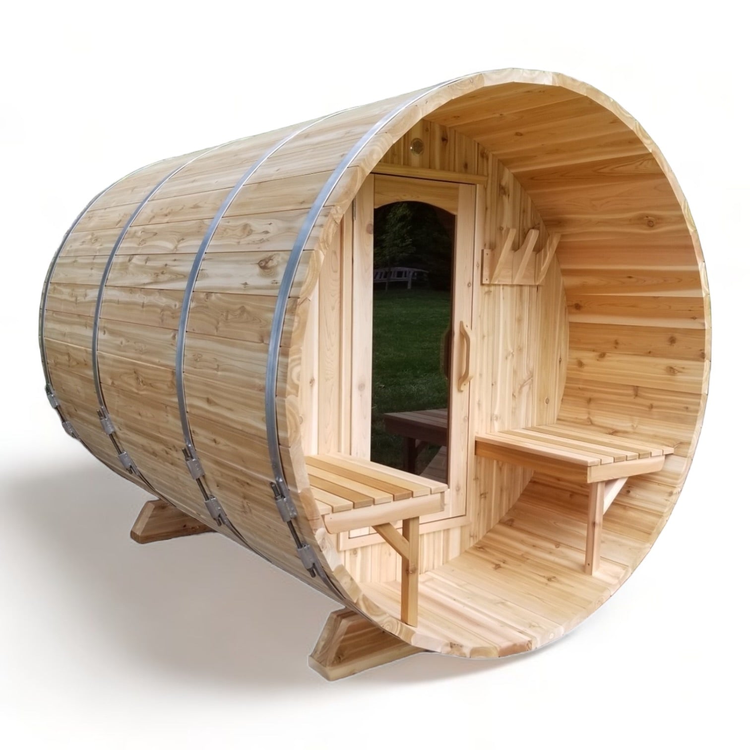 6 Ft Traditional Barrel Sauna with Porch